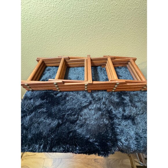 Vintage Expandable Wooden Wine Rack Folding Storage Organizer For 10 Bottles - Picture 2 of 5